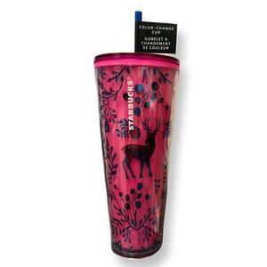 NEW Starbucks Pink/Red Color Changing 24 fl oz Holdiay 2022 Tumbler